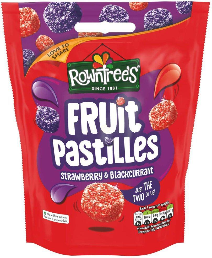 Rowntree's Fruit Pastilles Strawberry & Blackcurrant Pouch 143g