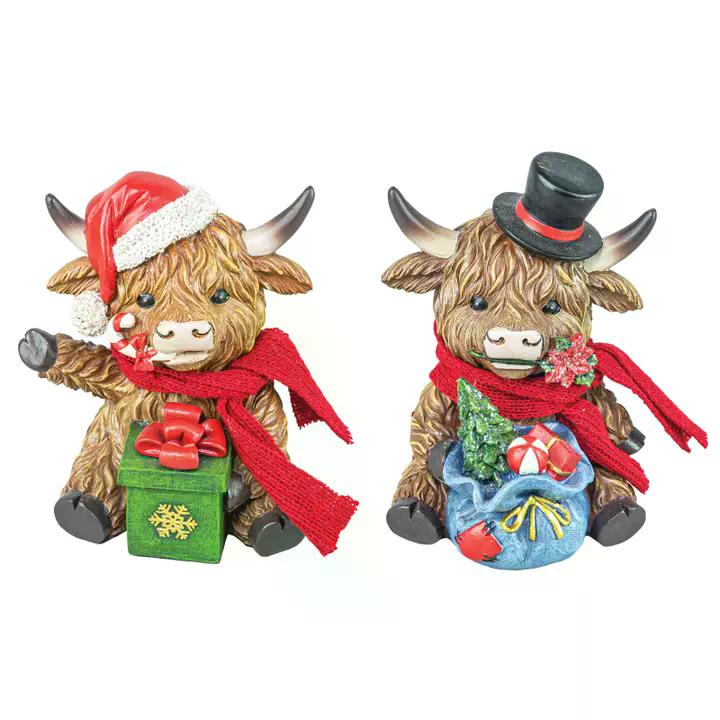 Highland Cow with Gifts Tabletop (Single Unit)