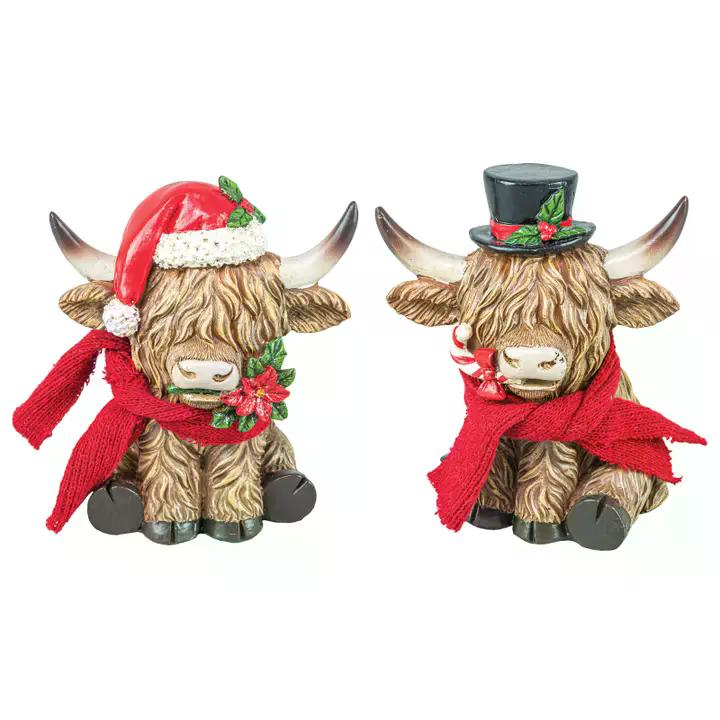 Festive Highland Cow Tabletop (Single Unit)