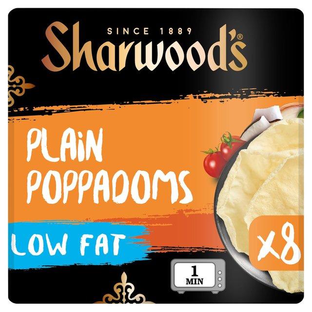 Sharwood's Low Fat Plain Poppadoms 8pk
