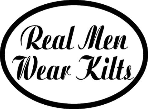 Real Men Wear Kilts Oval Reflective Decal