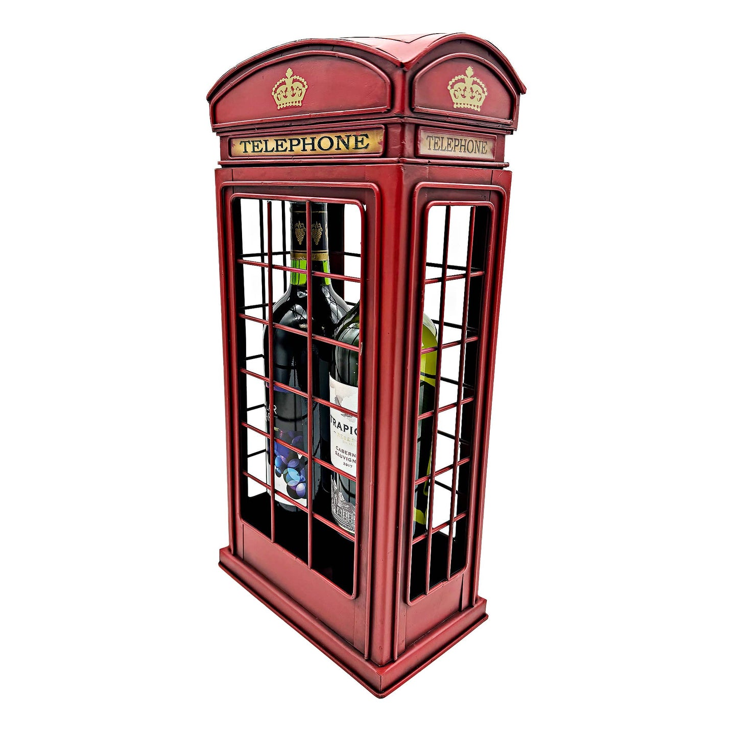Metal Telephone Box Double Wine Carrier