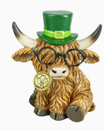 Bespectacled St. Patrick's Lucky Highland Cows