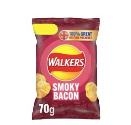 Walkers Smoky Bacon Crisps Sharing Bag 70g