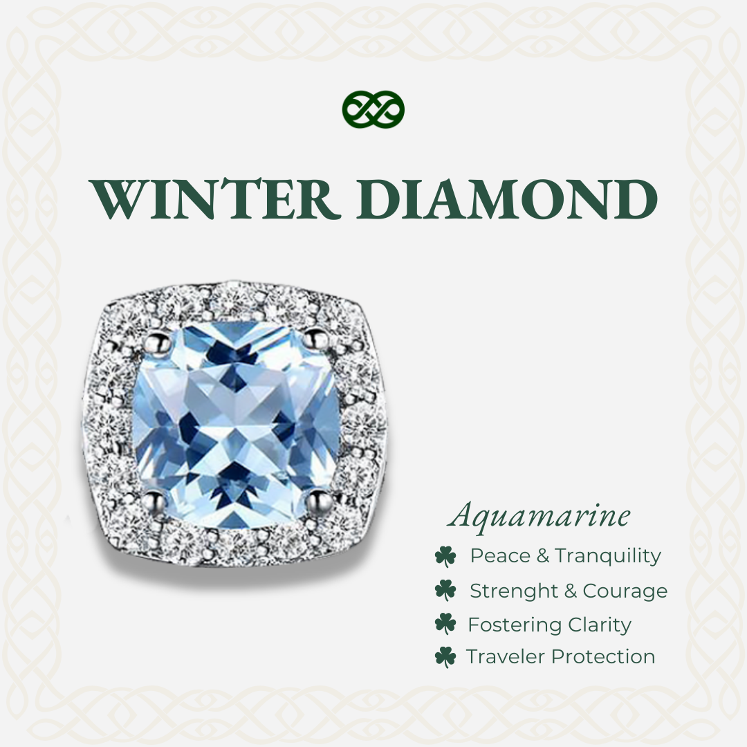 Winter Diamond™ Earrings — 18K White Gold | Cushion Blue Topaz