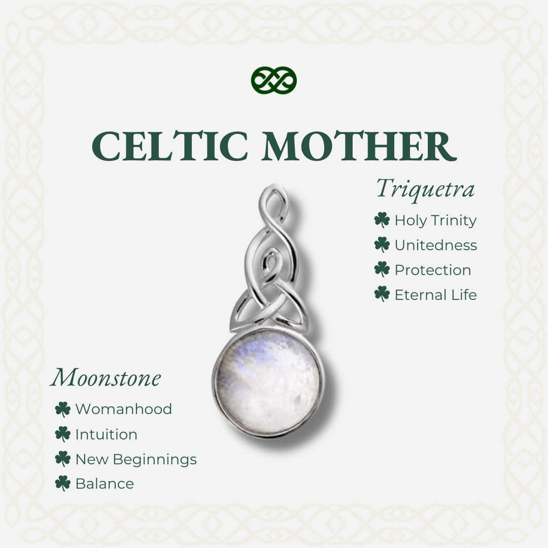 Celtic Mother™ Earrings — 18K White Gold | Moonstone