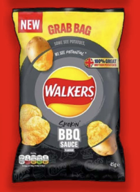 Walkers BBQ Sauce Crisps Grab Bag 45g