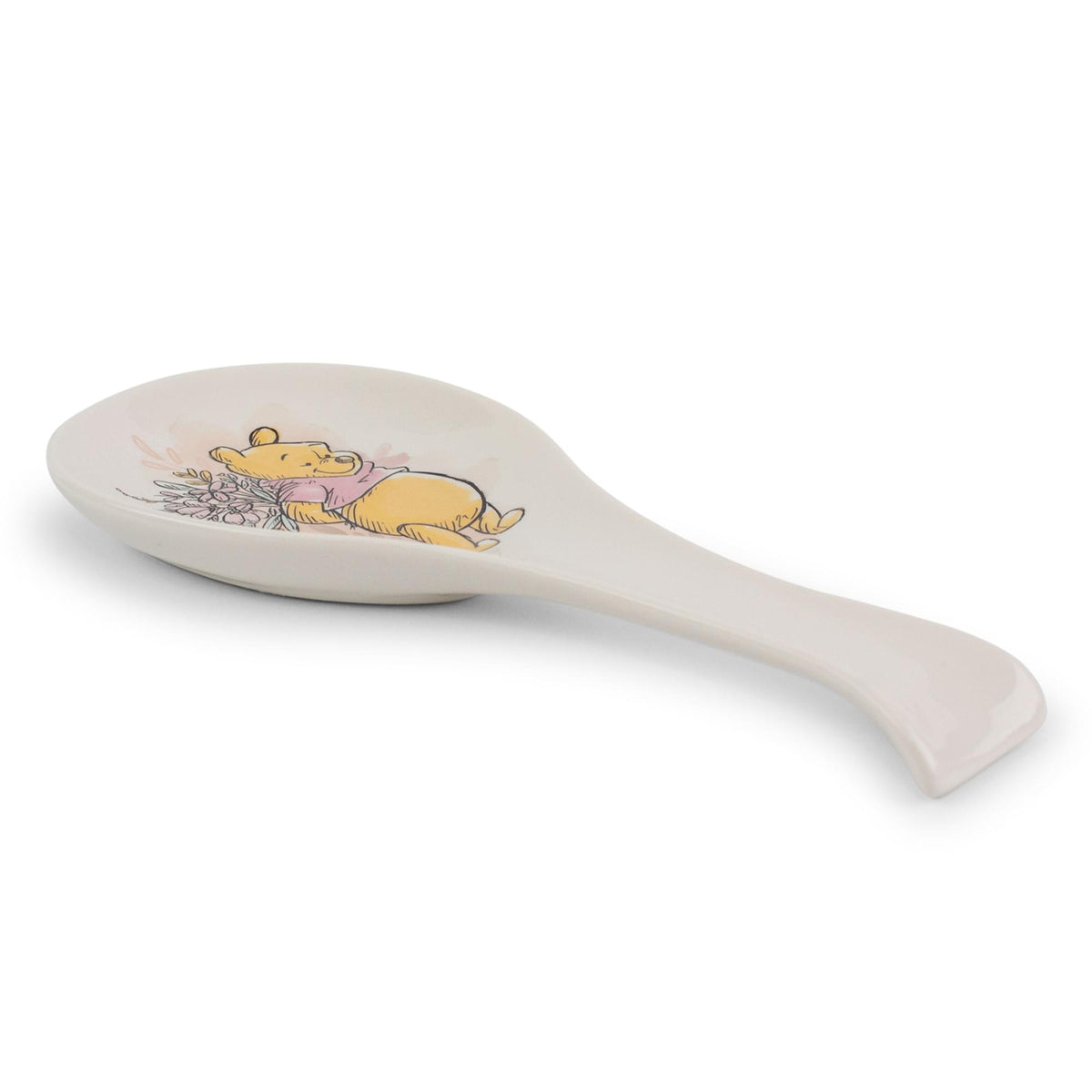 Disney Winnie the Pooh Floral Ceramic Spoon Rest Holder, Pooh kitchen accessory, floral ceramic utensil rest, Winnie the Pooh gift