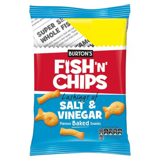 Burton's Fish N Chips Salt & Vinegar Baked Snacks 40g