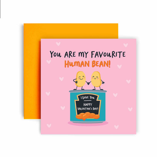 You're my Favourite Human Bean Happy Valentines Day Card