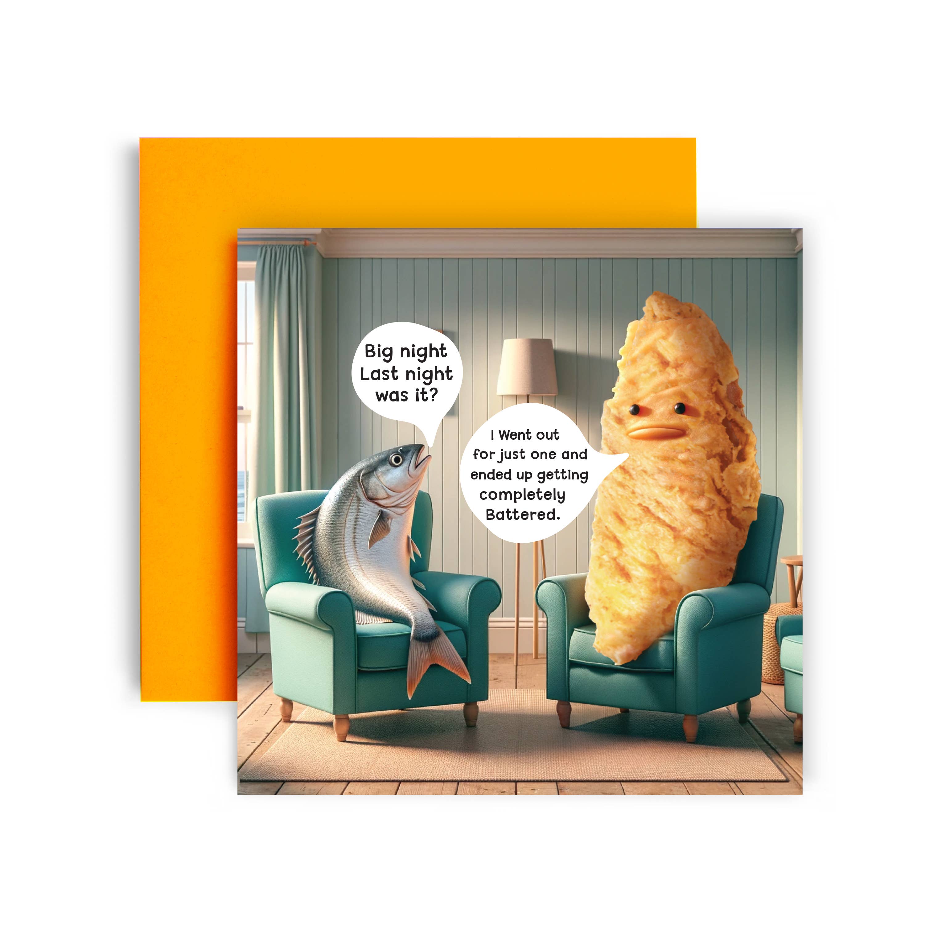 Got Battered Cod Birthday Card