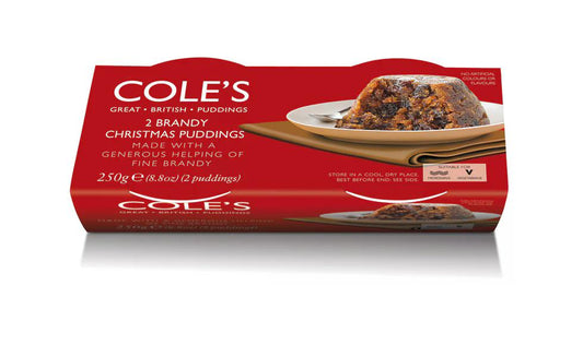 Cole's Brandy Christmas Pudding Twin Pack 250g