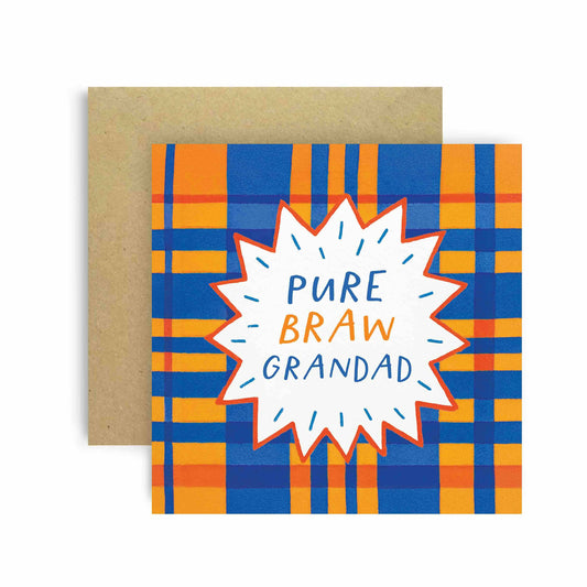 Pure Braw Grandad Irn Bru Scotland Greetings Card 