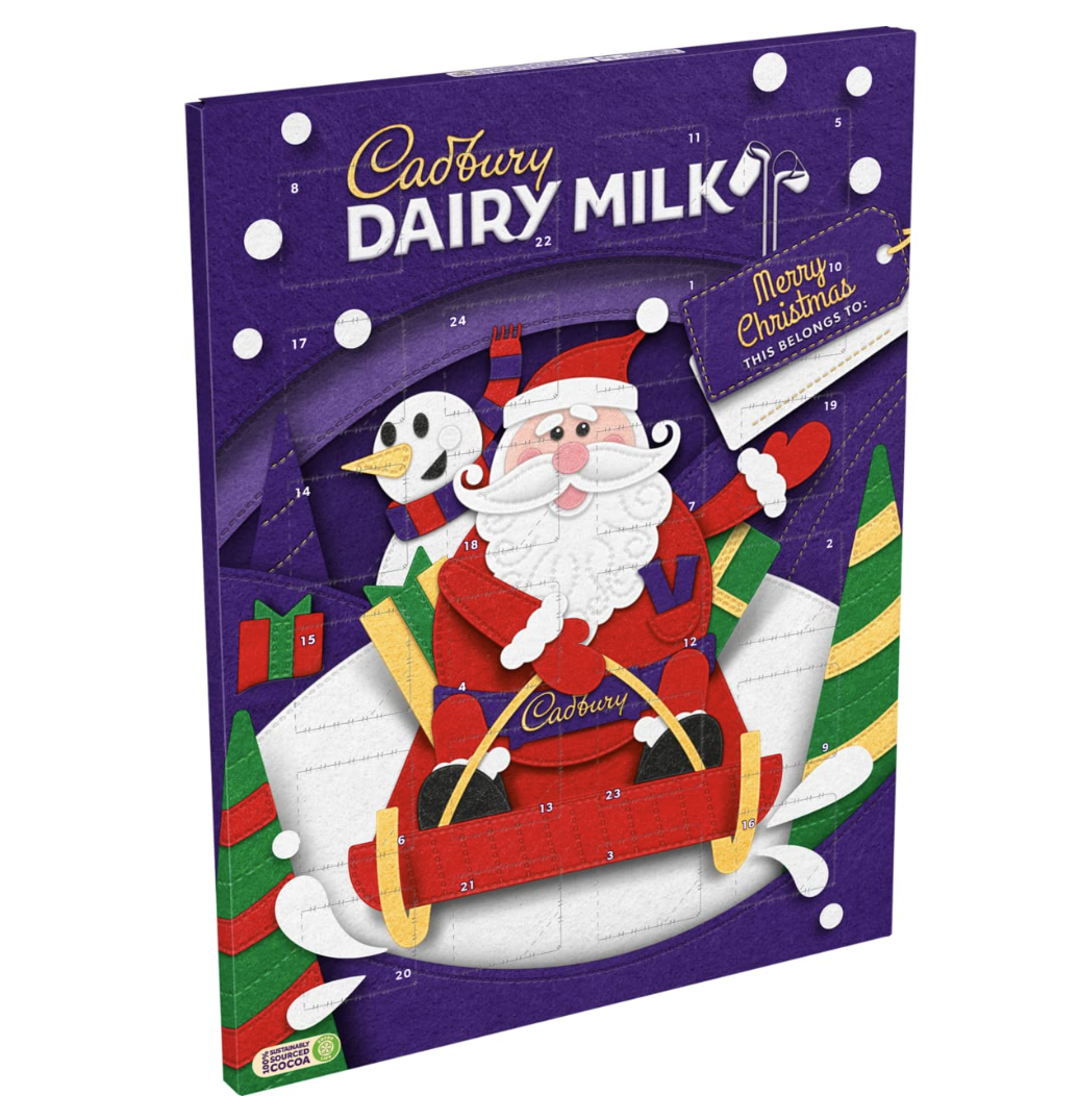 Cadbury Chocolate Advent Calendar 90g, Cadbury Christmas chocolate advent calendar, festive chocolate countdown, imported from the UK