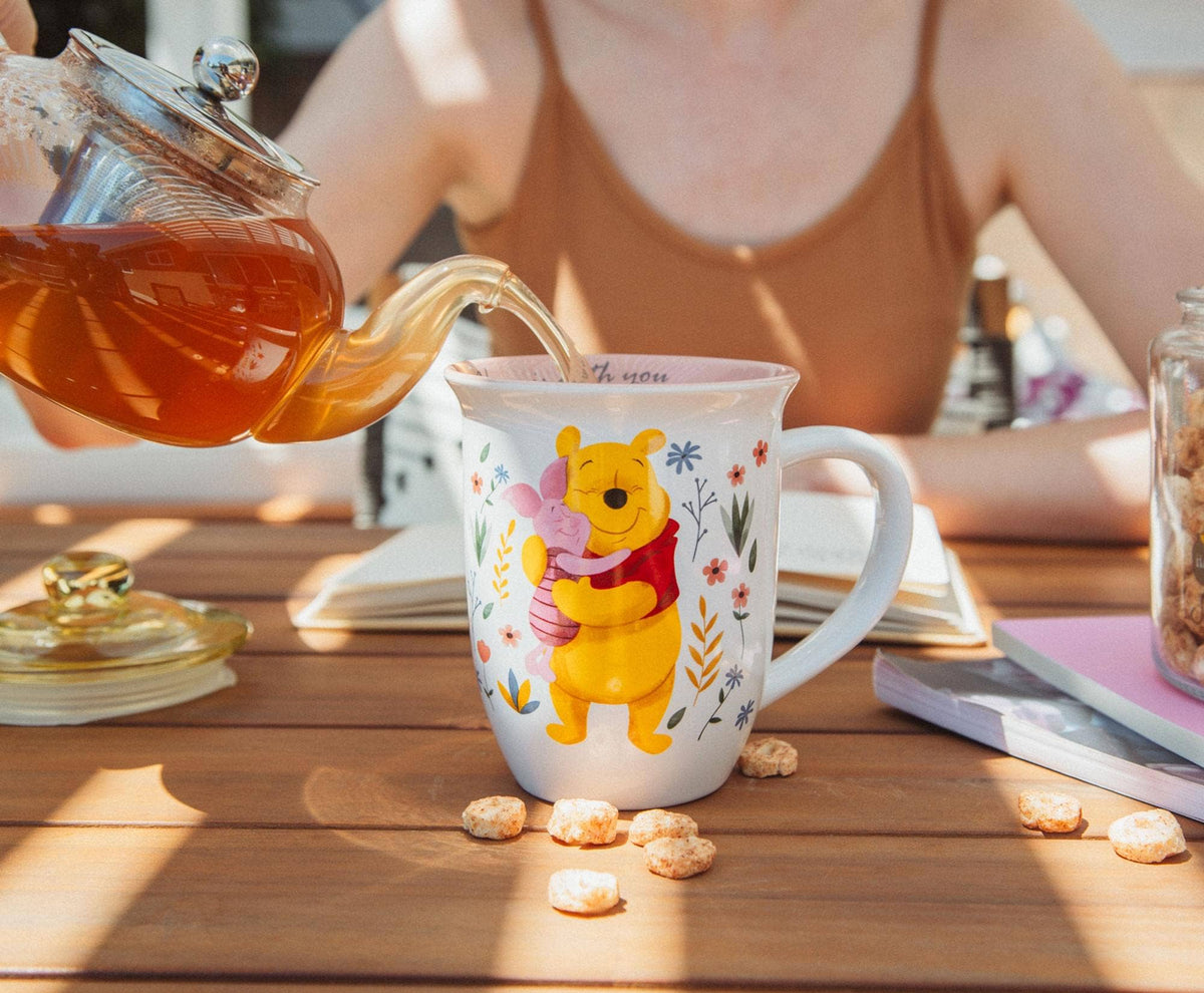 Winnie the Pooh and Piglet 16oz Wide Rim Mug, Disney Pooh and Piglet mug, large ceramic tea and coffee mug, Winnie the Pooh gift