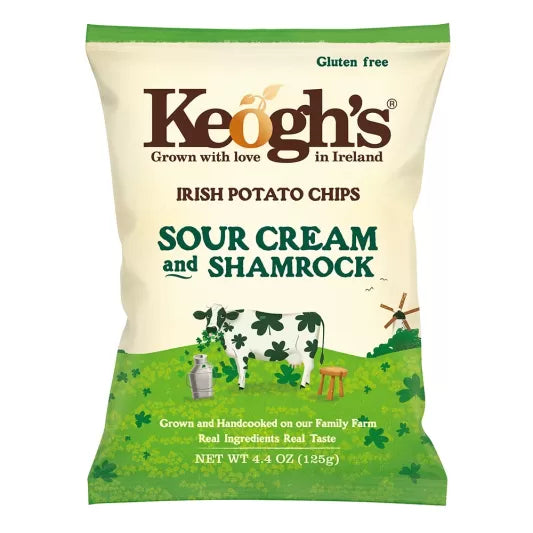Keogh's Sour Cream & Shamrock Crisps 125g (Sharing Bag)