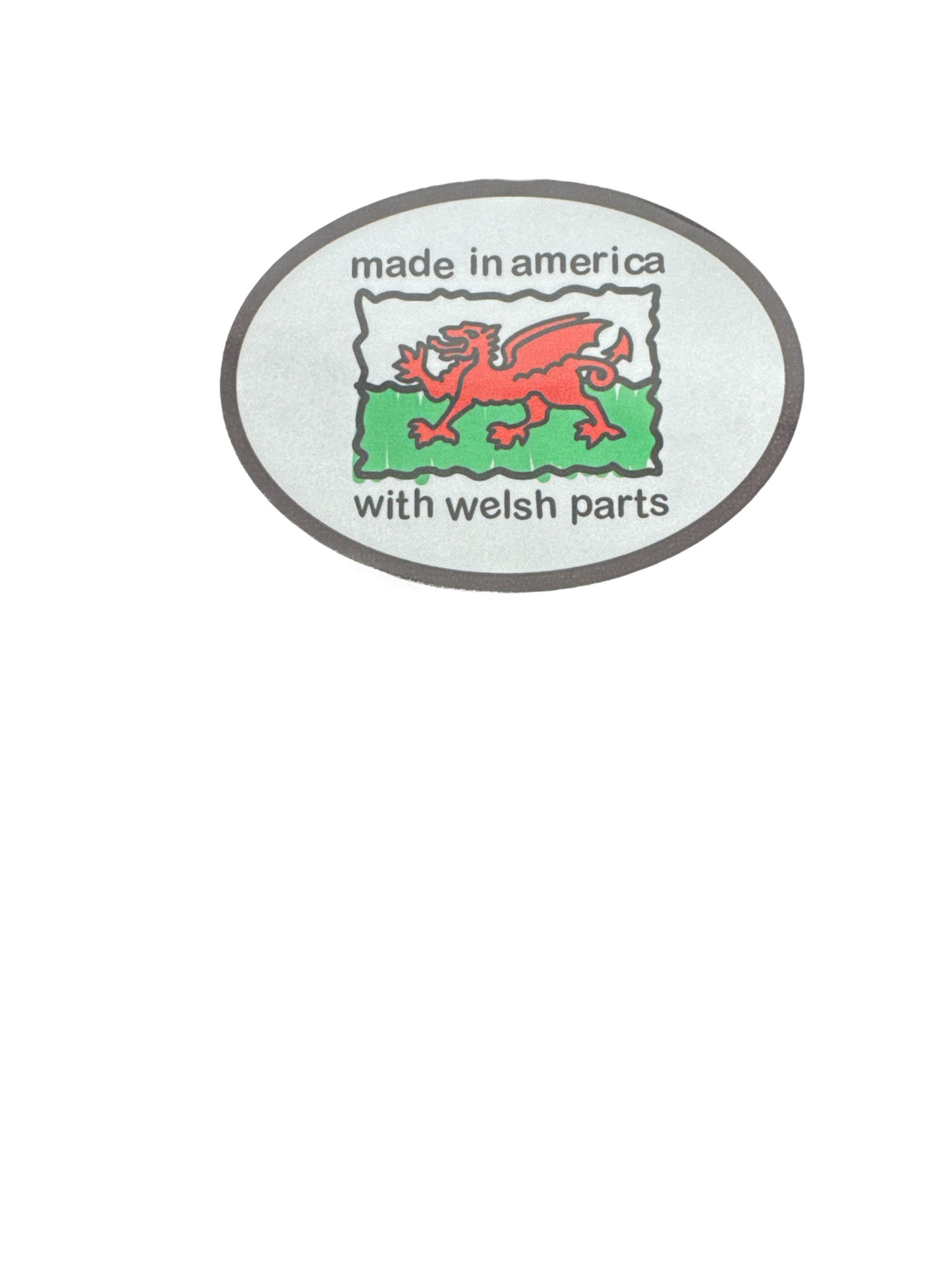Made in America with Welsh Parts Oval Reflective Decal