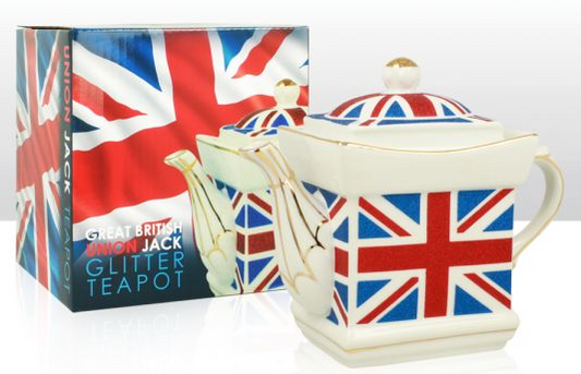 Union Jack Glitter Square Teapot