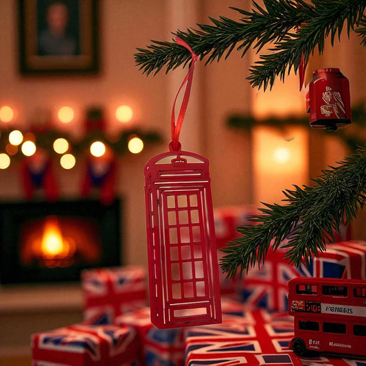 Red Phone Booth Acrylic Christmas Ornament