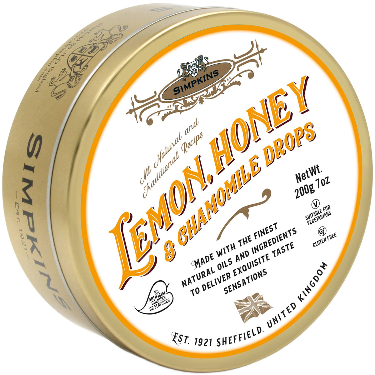 Simpkins Lemon Honey & Chamomile Drops 200g Travel Tin
