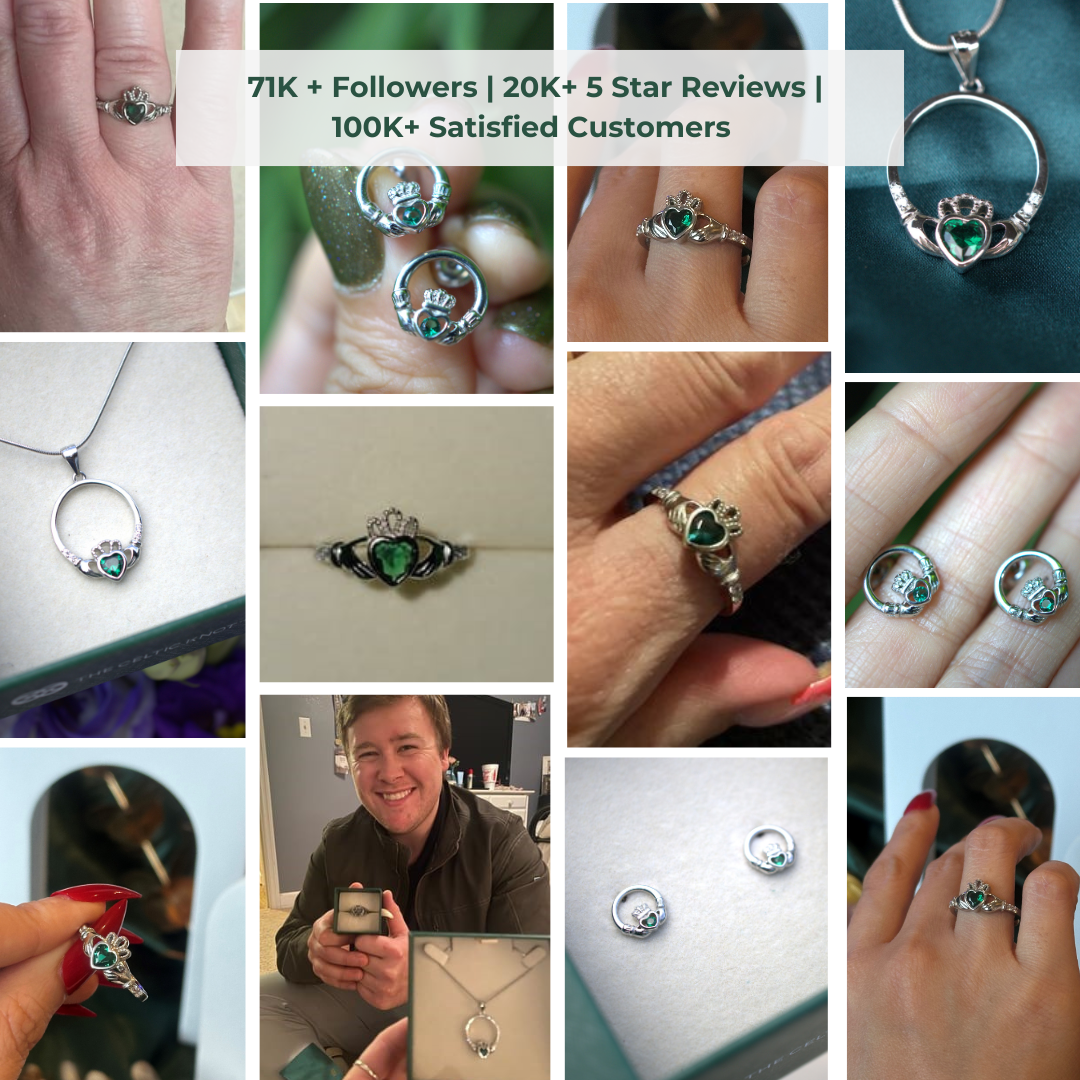 The Claddagh™ Ring — 18K White Gold | Emerald Heart