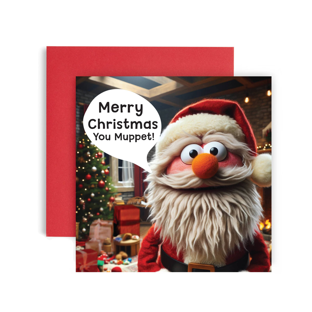 Merry Christmas You Muppet Funny Santa Christmas Card