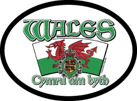 Wales Oval Motto Decal