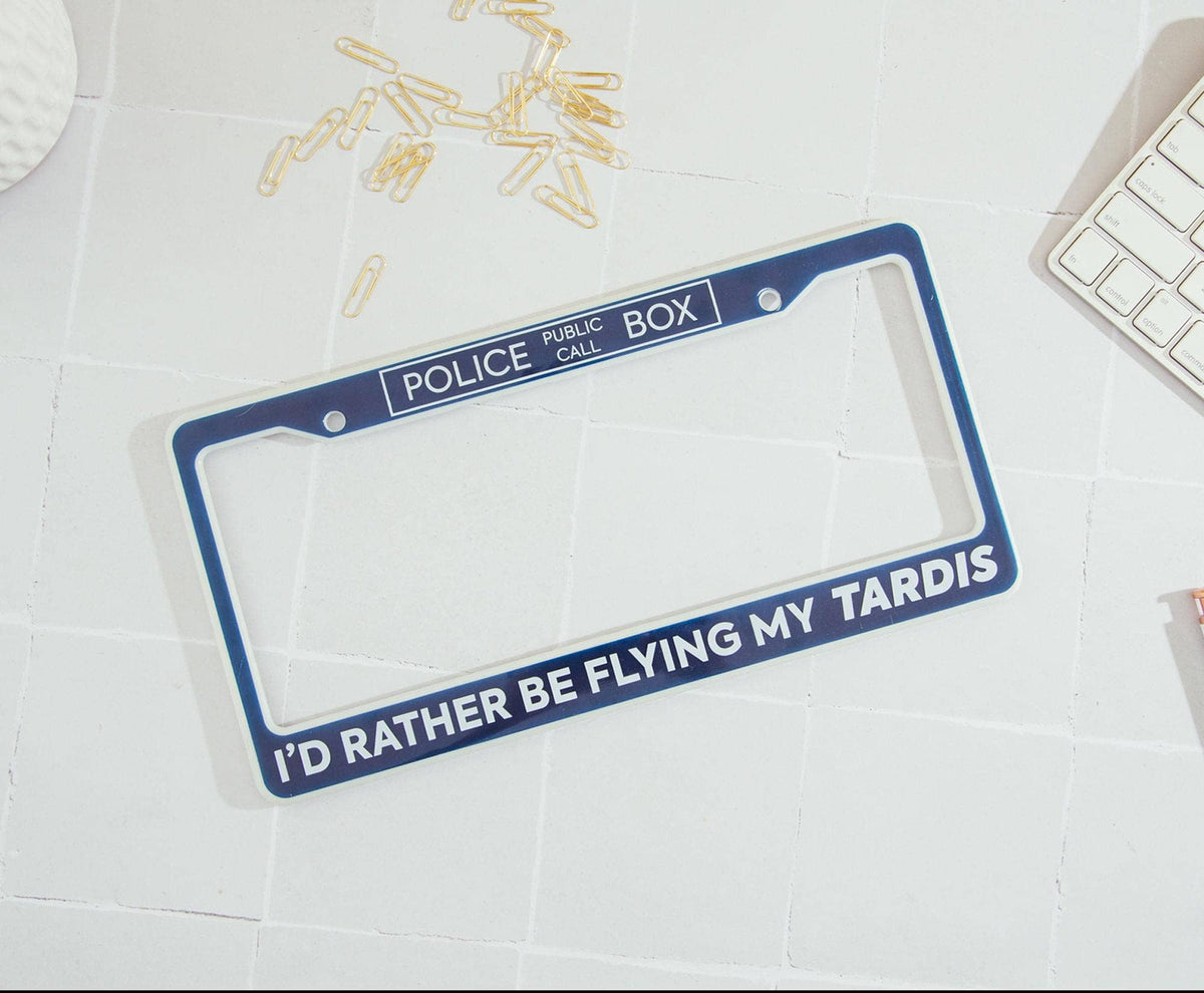 Doctor Who TARDIS Plastic License Plate Frame, Doctor Who car accessory, TARDIS license plate holder, gift for Whovians