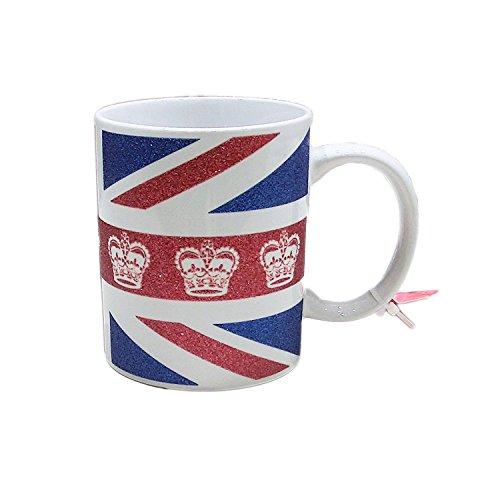 Union Jack Crown Glitter Mug 11oz
