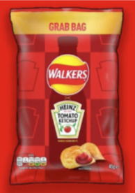 Walkers Heinz Tomato Ketchup Crisps Grab Bag 45g
