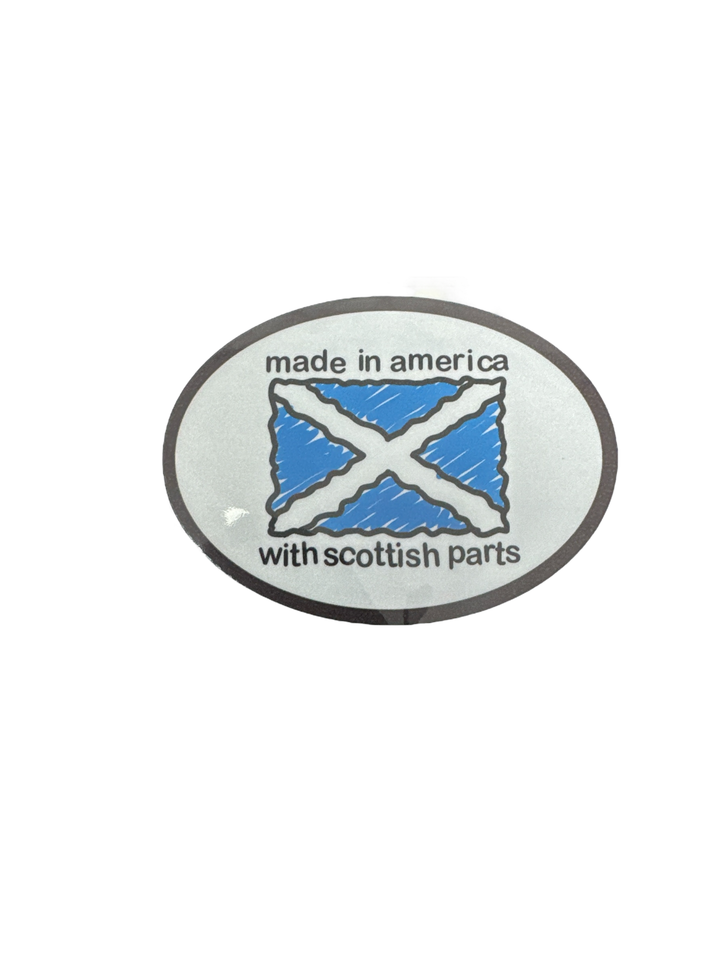 Made in America with Scottish Parts Oval Reflective Decal
