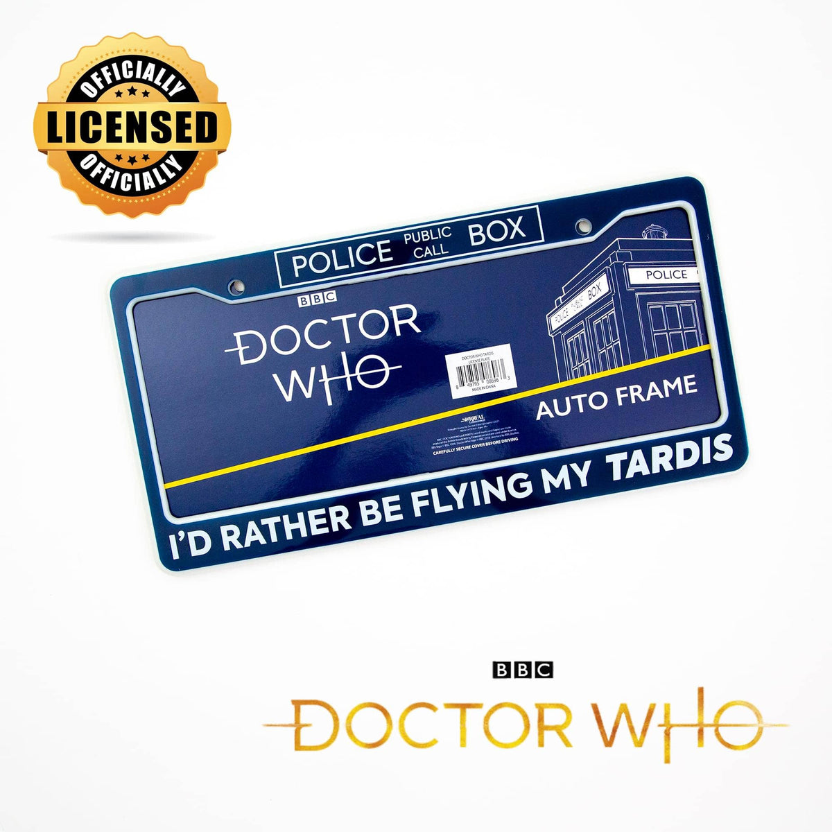 Doctor Who TARDIS Plastic License Plate Frame, Doctor Who car accessory, TARDIS license plate holder, gift for Whovians