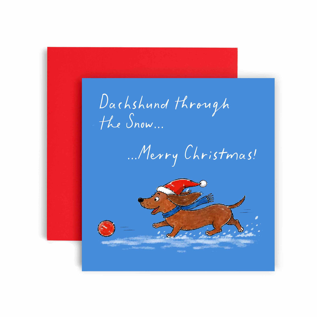 Dachshund through the Snow Cute Christmas Card