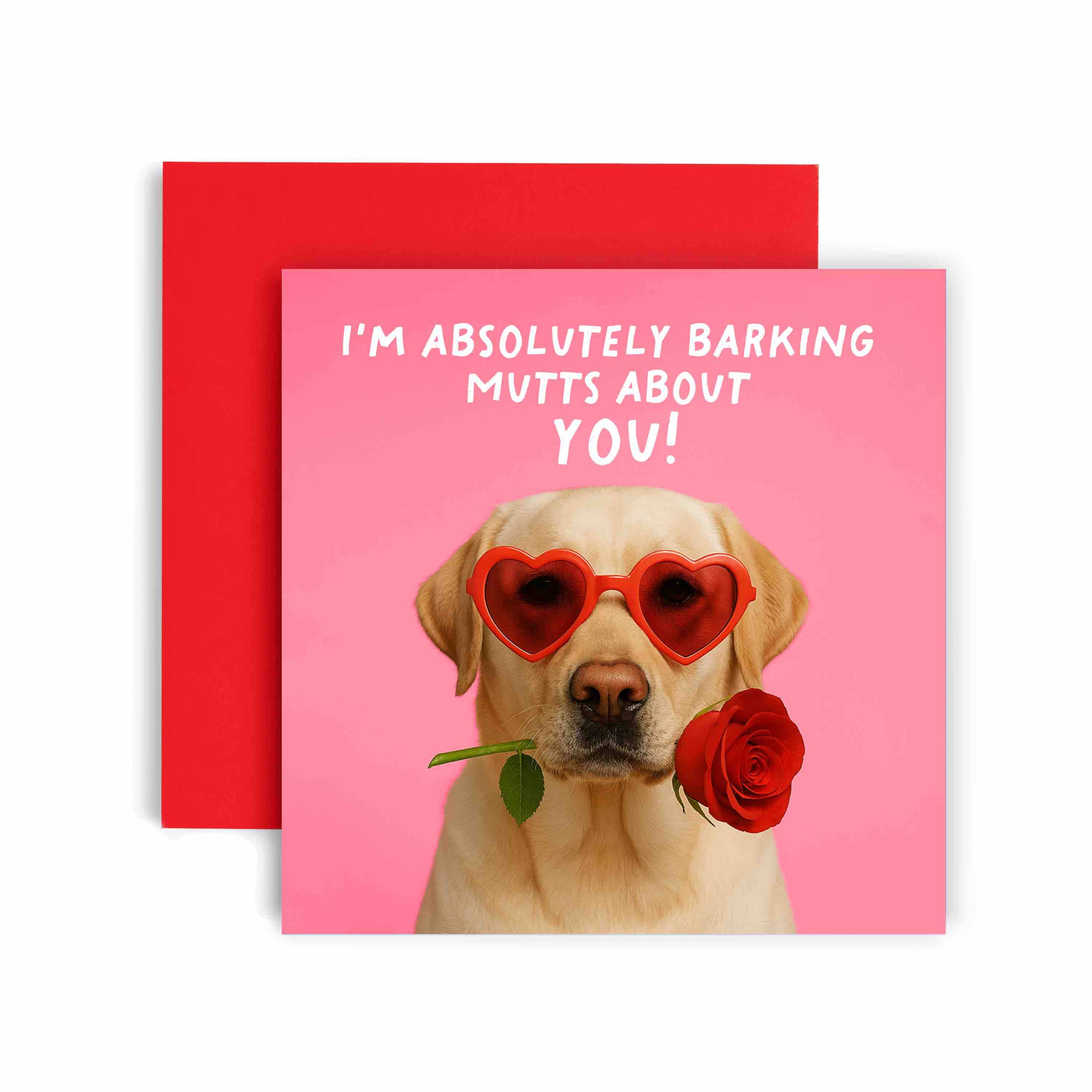 Photo Dog Barking Mutts about You Valentine’s Day Card