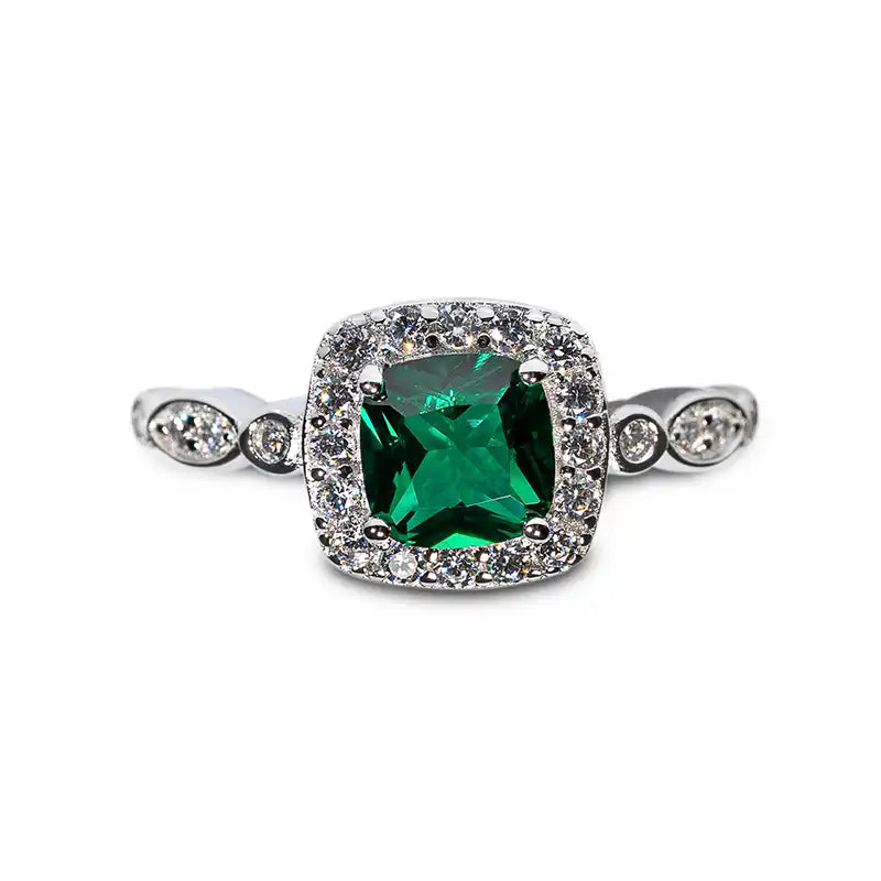 Enchanted Emerald™ Ring — 18K White Gold | Diamond Accent
