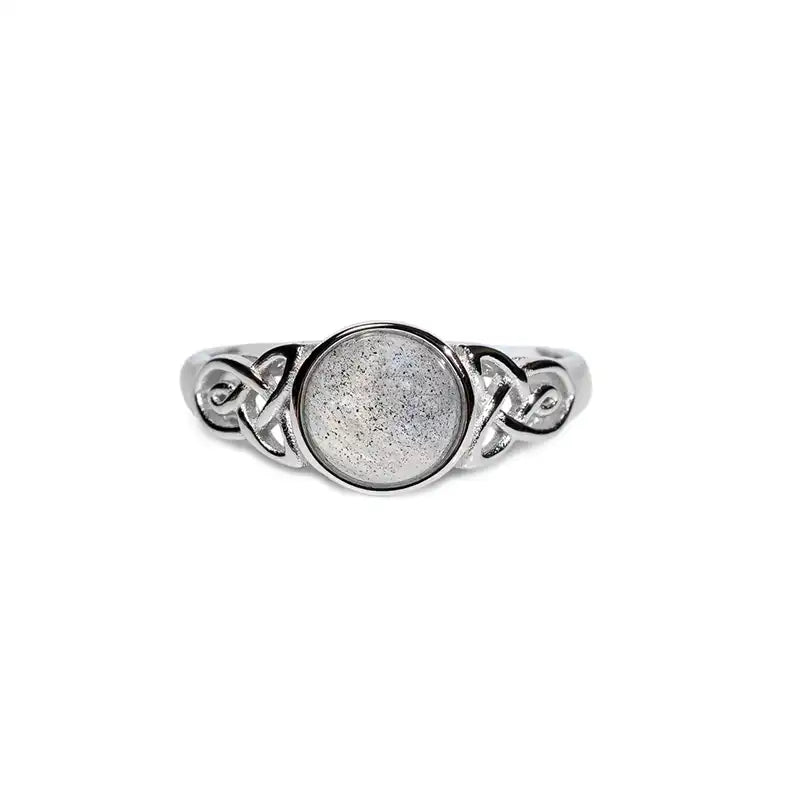 Celtic Mother™ Ring — 18K White Gold | Moonstone