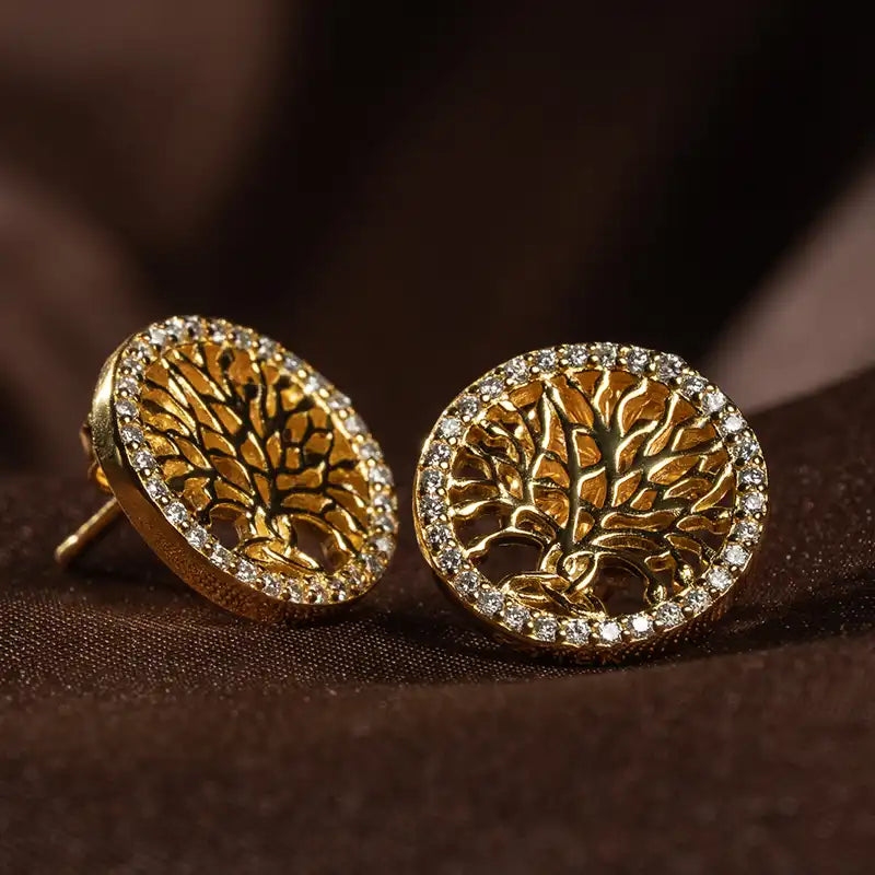 Tree of Life™ Earrings — 18K Yellow Gold | Diamond