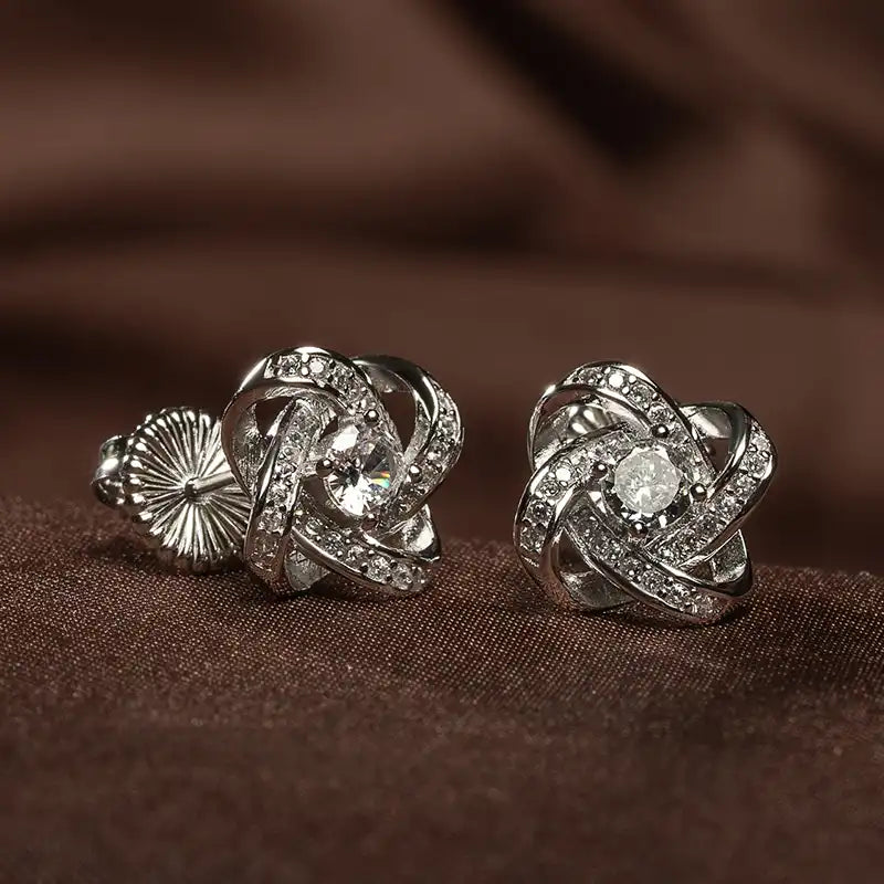 Celtic Knot™ Earrings — 18K White Gold | Diamond