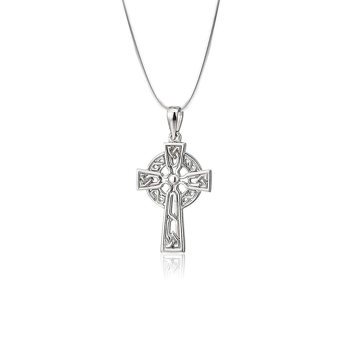 Celtic Cross™ Men's Pendant — 18K White Gold Necklace