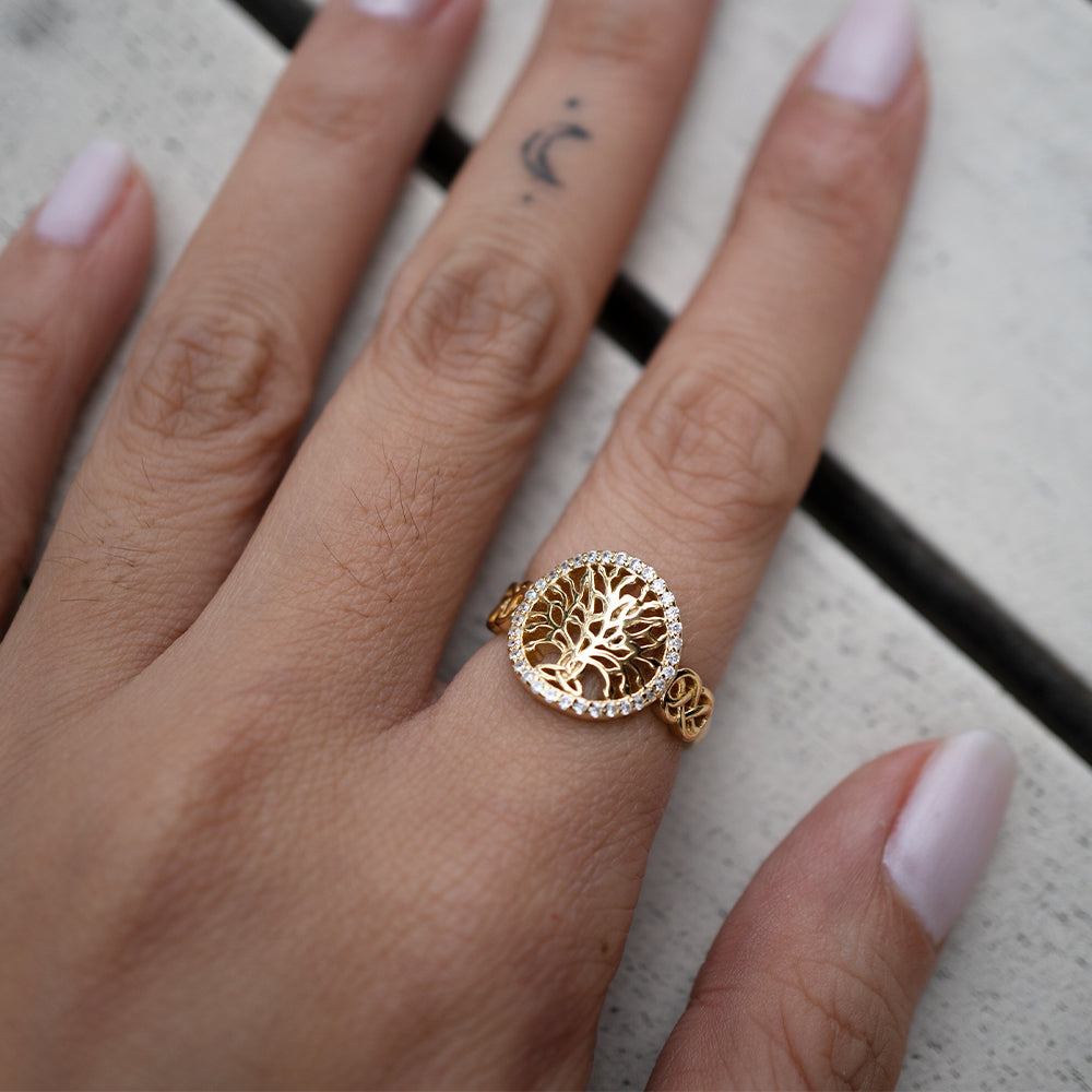 Tree of Life™ Ring — 18K Yellow Gold | Diamond