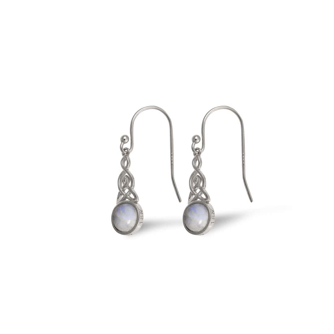 Celtic Mother™ Earrings — 18K White Gold | Moonstone