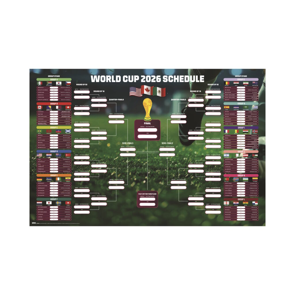 2026 FIFA WORLD CUP – MATCH BRACKET POSTER (24 X 36″)