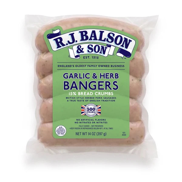 RJ Balson Garlic & Herb Bangers