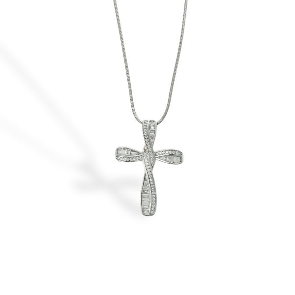 Infinity Cross™ Pendant — 18K White Gold | Diamond