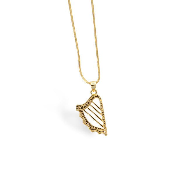 Celtic Harp™ Pednant — 18K Yellow Gold Necklace