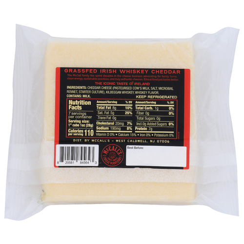 McCall's Grass Fed Irish Whiskey Cheddar Cuts 198g