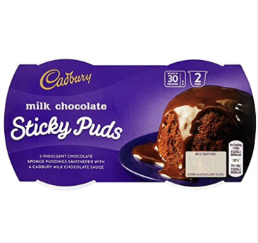 Cadbury Milk Chocolate Sticky Puds 2 X 95g