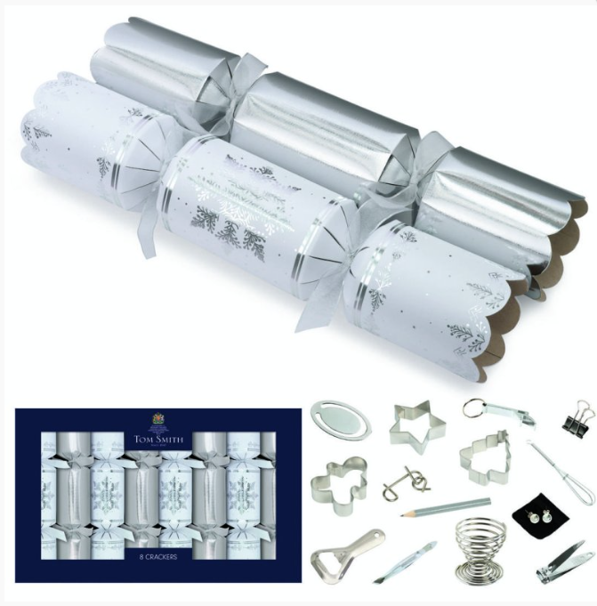 Tom Smith's Silver Deluxe Crackers 8 x 14"