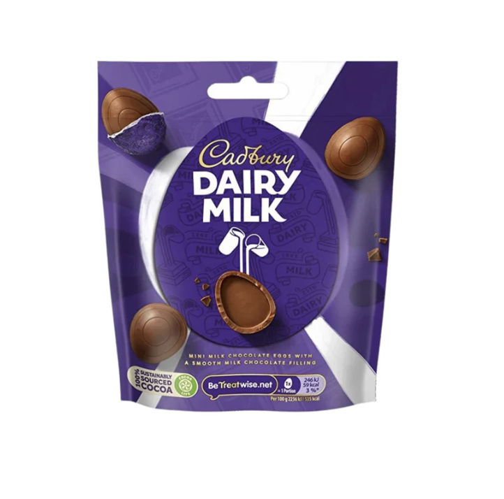 Cadbury Diary Milk Mini Filled Eggs Bag 77g