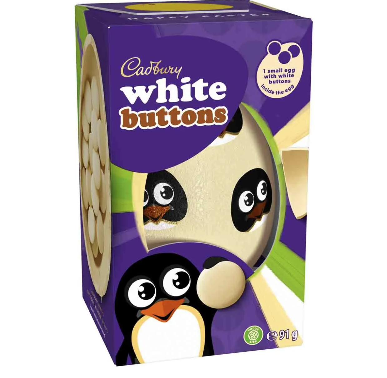 Cadbury White Buttons Egg 91g